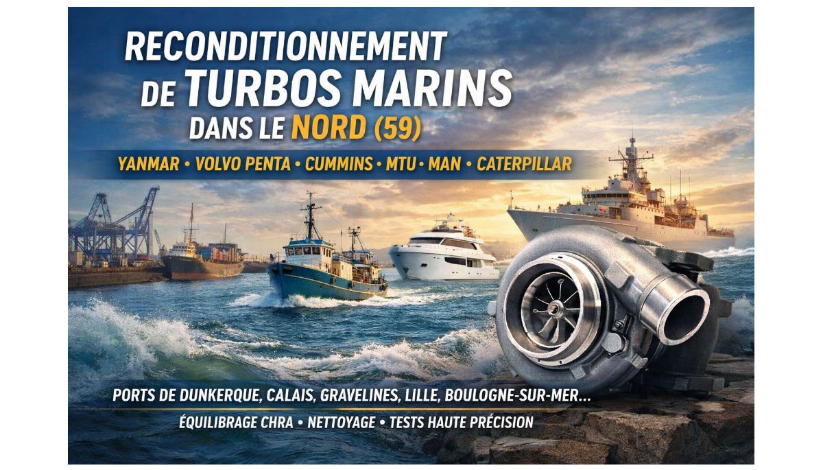 Vente et reconditionnement de turbos marins dans le Nord (59) – Experts moteurs Yanmar, Volvo Penta, Cummins, MTU, MAN et Caterpillar