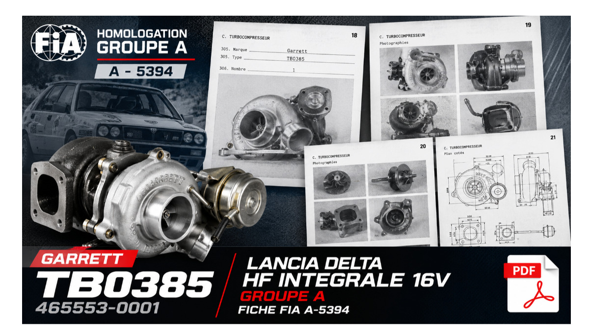 FIA Groupe A – Homologation du turbo Garrett TB0385 – Lancia Delta HF Integrale 16V