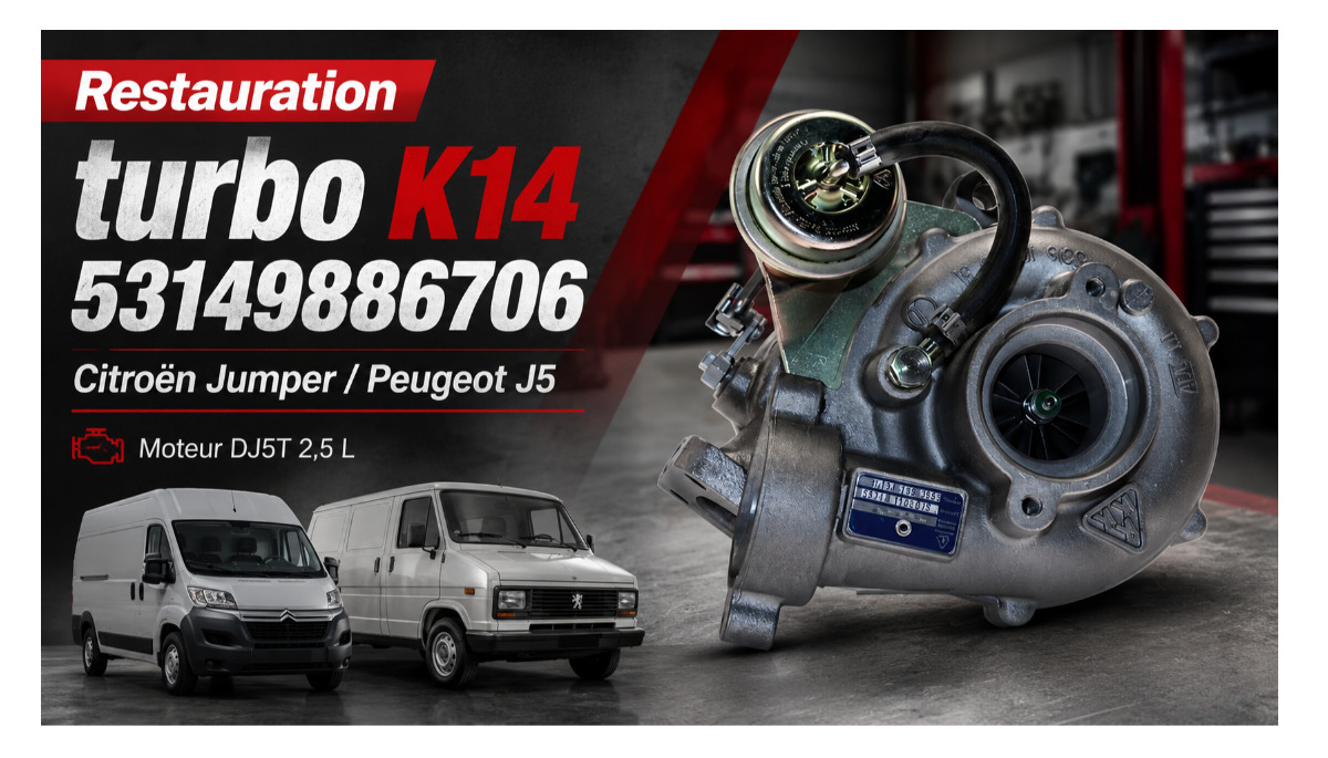 Restauration turbo K14 53149886706 pour Citroën Jumper et Peugeot J5 DJ5T 2,5 L