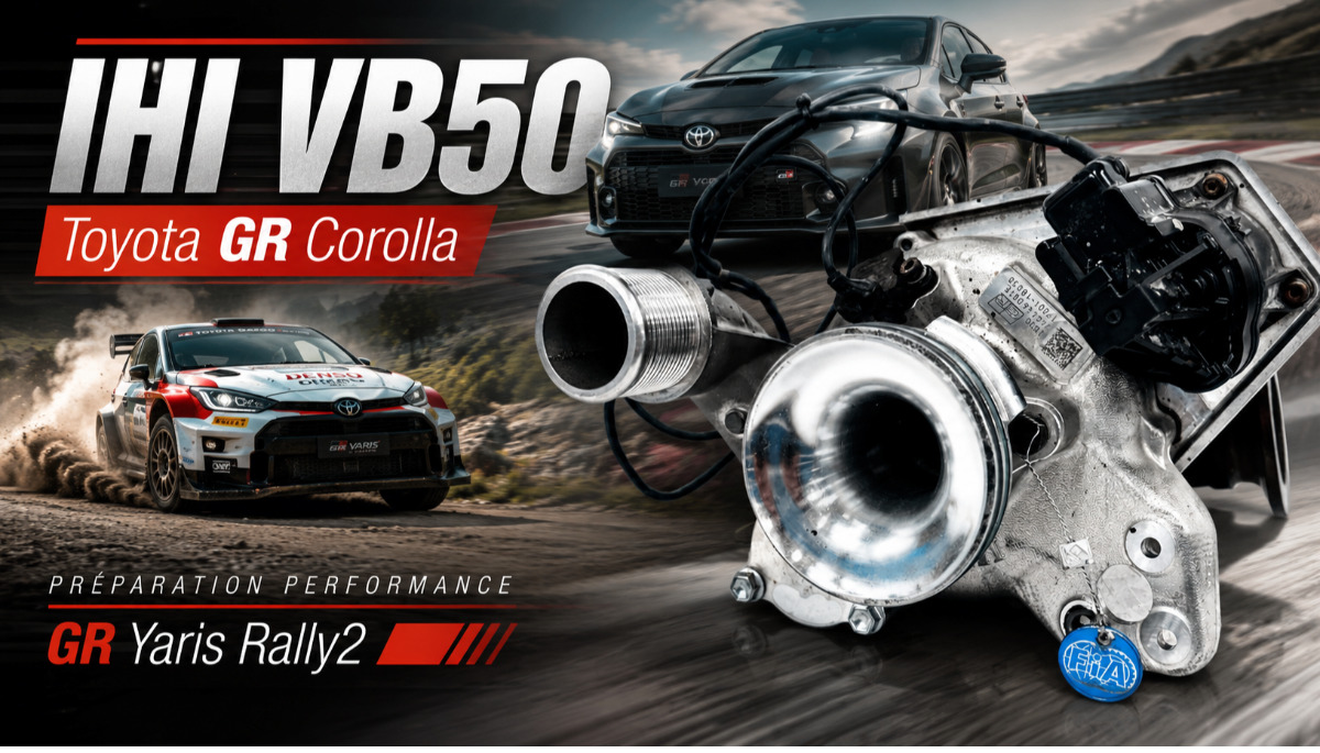 Turbo IHI VB50 1720118030A : le turbo de la Toyota GR Corolla G16E-GTS et GR Yaris Rally2