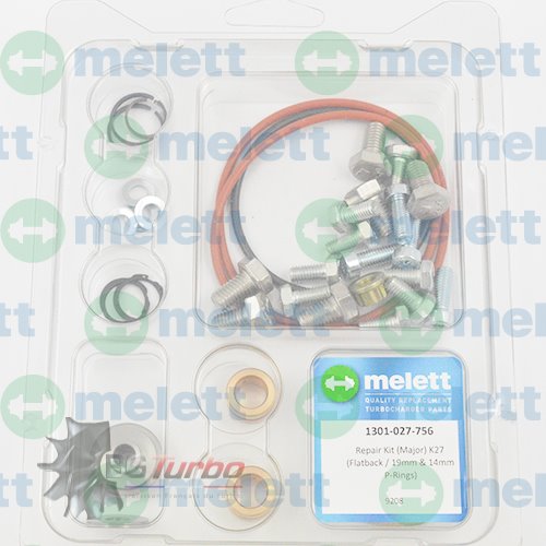 Turbo PIECES DETACHEES - Kit réparation (Major) K27 (Flatback / 19mm T/side & 14mm P-Rings)
