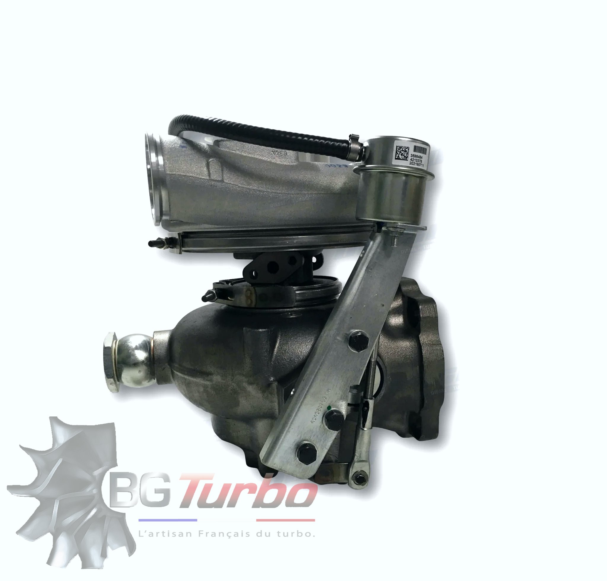 Turbocompresseur HOLSET HX55WM référence 4045102 pour moteur Iveco Marine Cursor 8 diesel, compatible selon montage avec les références HOLSET / Cummins 4033329, 4033329H, 4045101 et 4045102, ainsi qu'avec les références OE Iveco 8043483 et 5452052. Turbo notamment associé aux applications marines Iveco Cursor 8 à partir de 2005
