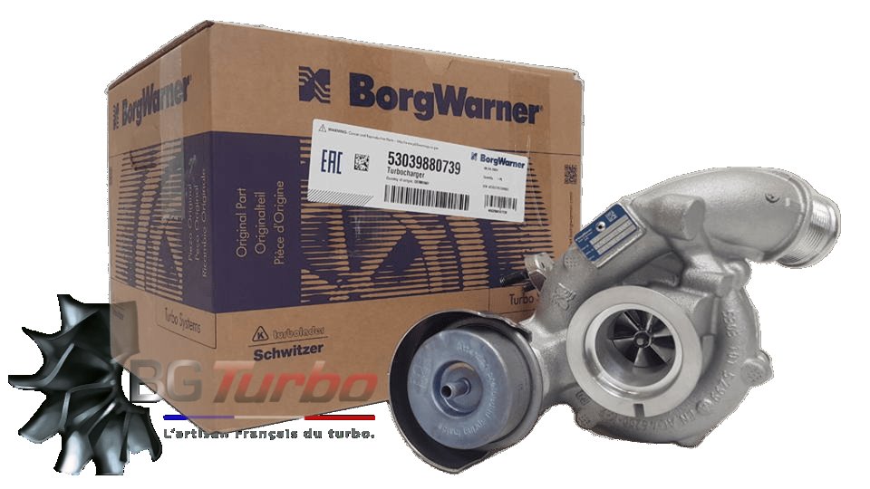 Turbo TURBO BORGWARNER K03 NEUF - PORSCHE 911 (991) &nbsp;TARGA MDC.KA DCKA 3,0 L 370 CV - TURBO DROIT - VA AVEC LE 53039700738 - 53039700739
