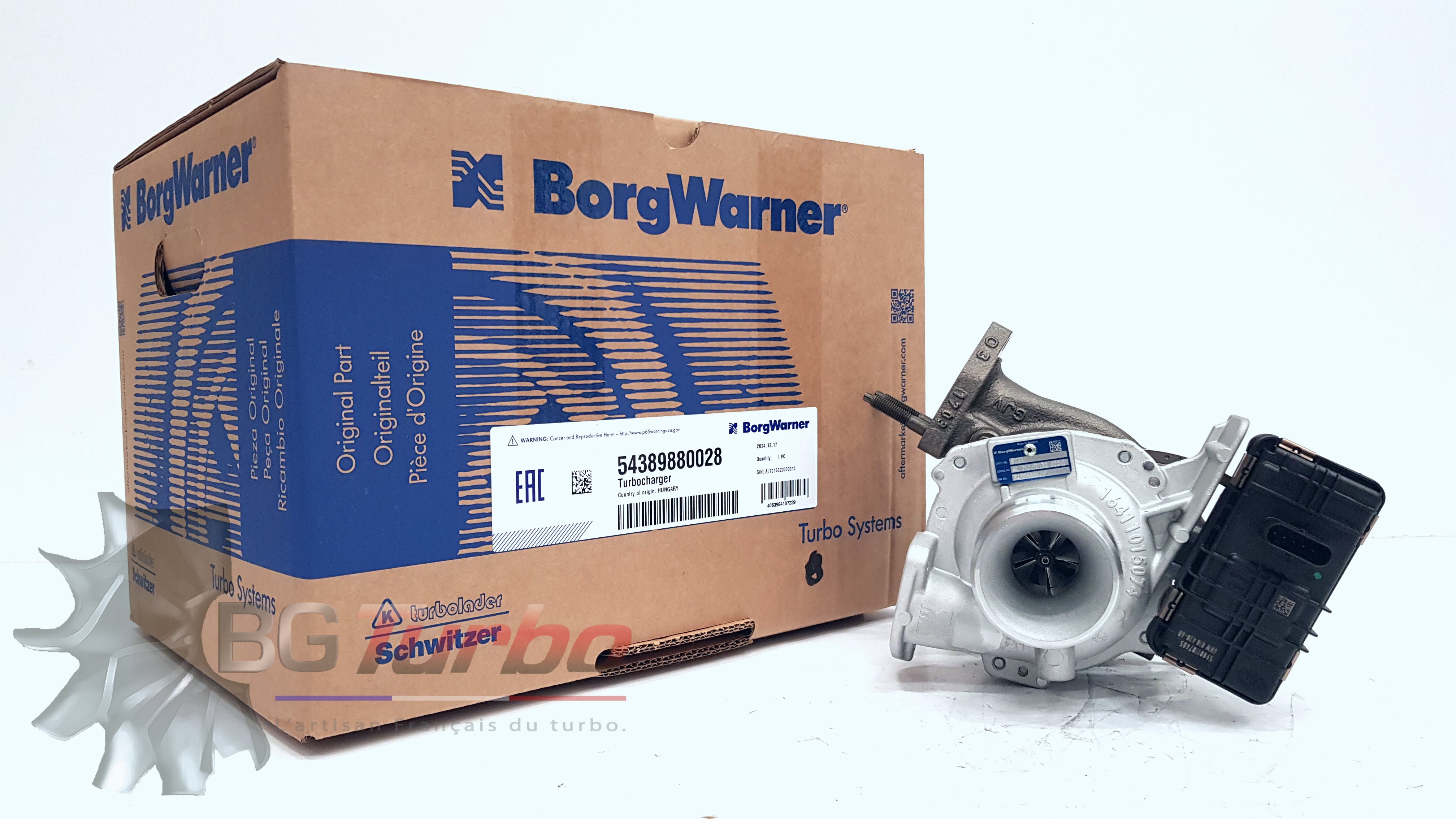 Turbo TURBO BORGWARNER KP38 NEUF - FIAT 500X DOBLO PRATICO JEEP RENEGADE 1,6 L 140 150 CV - 54389700028
