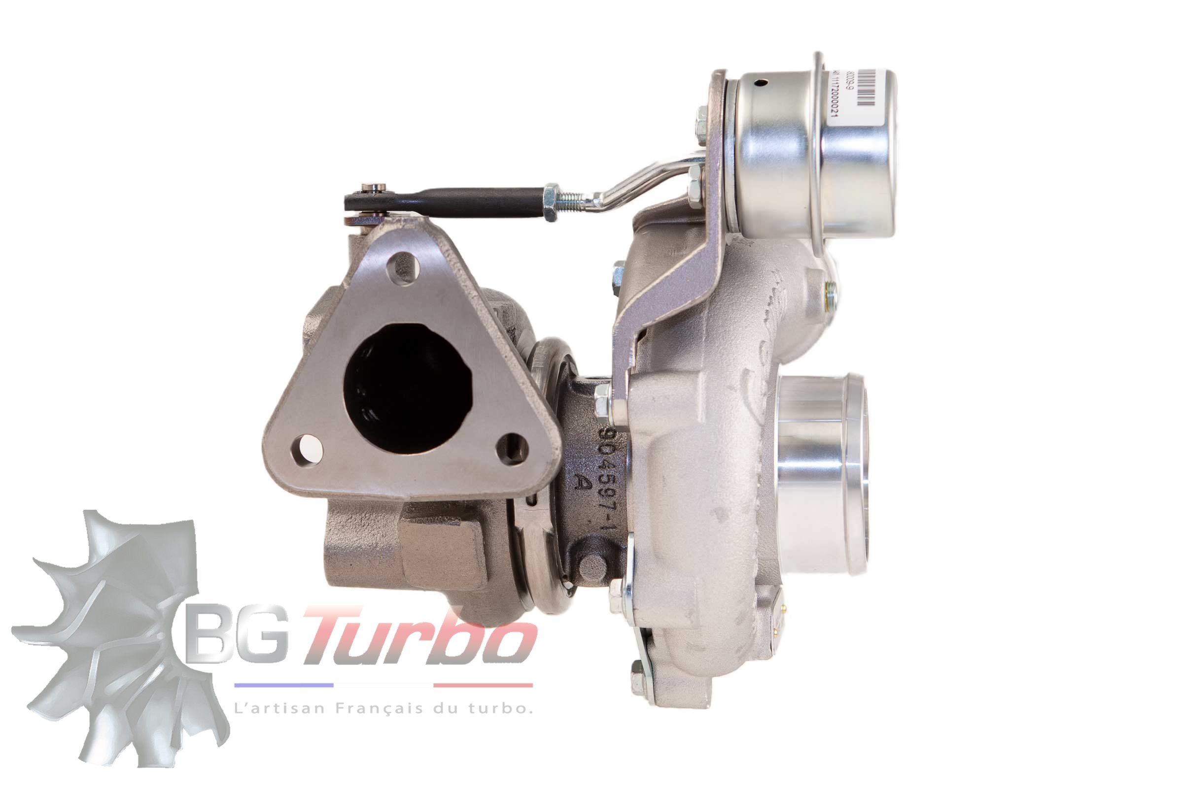 TURBO - NEUF - VL - FULL TURBO, 0.45 O/V, 3-BOLT / 4-BOLT, WG - 896051-5004S - GBC14-200 Roue compresseur taillée masse inducer 34/exducer 46mm. CHRA sur paliers, carter échappement avec waste gate intégrée. Jusqu'à 200cv.

