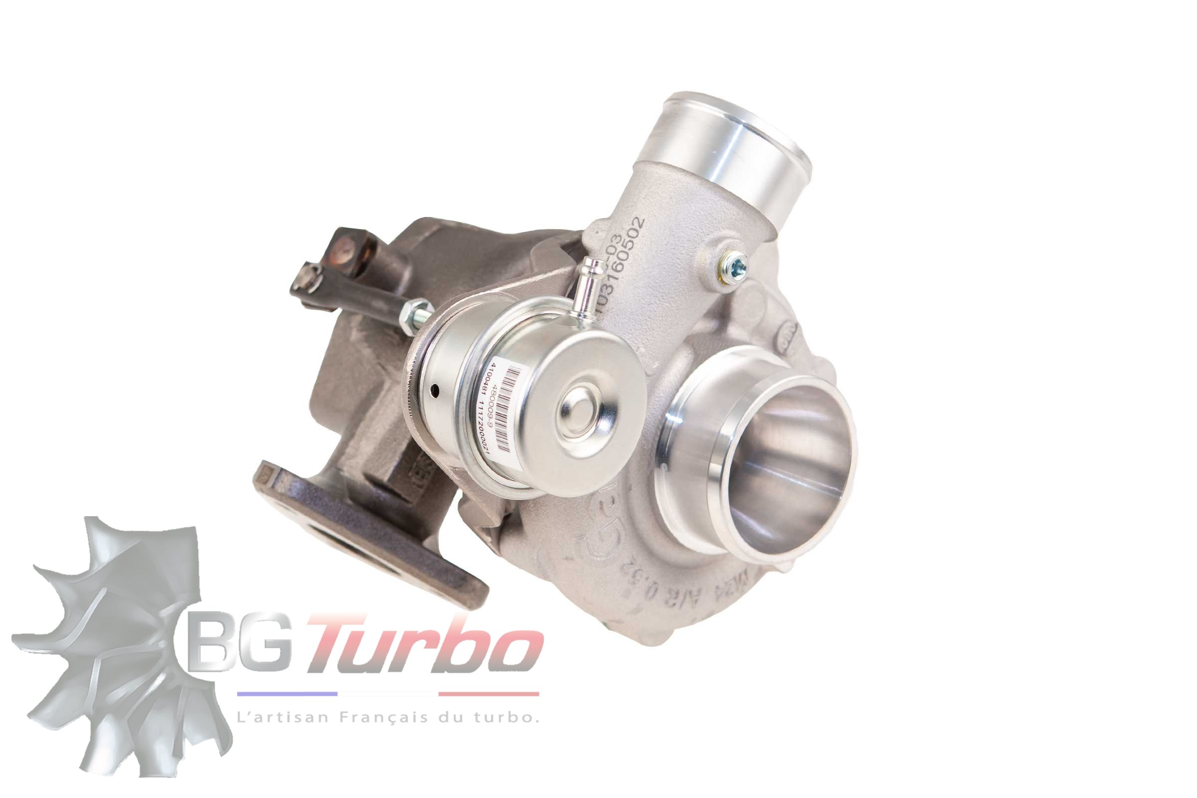 TURBO - NEUF - VL - FULL TURBO, 0.45 O/V, 3-BOLT / 4-BOLT, WG - 896051-5004S - GBC14-200 Roue compresseur taillée masse inducer 34/exducer 46mm. CHRA sur paliers, carter échappement avec waste gate intégrée. Jusqu'à 200cv.
