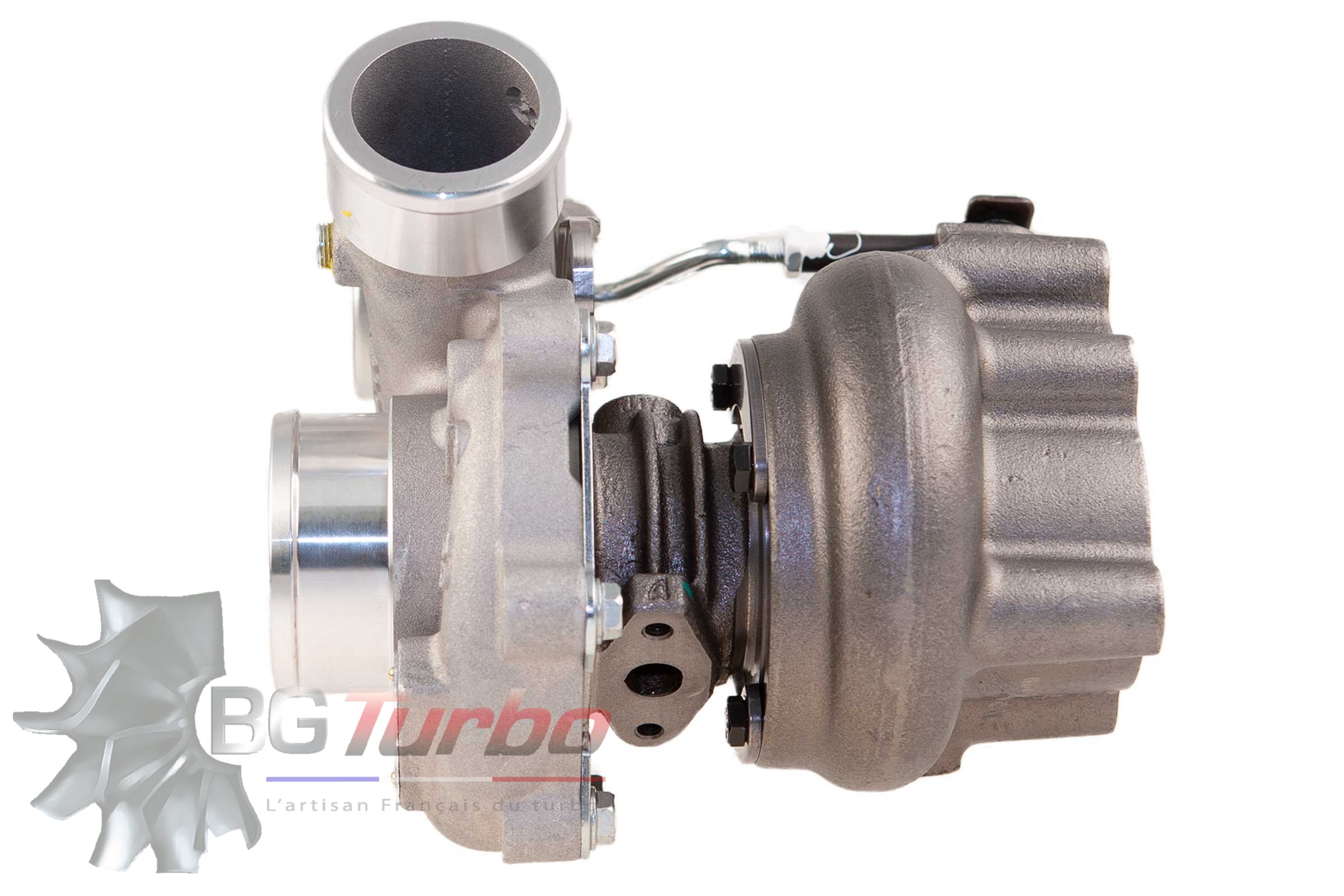 TURBO - NEUF - VL - FULL TURBO, 0.55 O/V, T25 / 5-BOLT, WG - 896053-5003S - GBC20-300 Roue compresseur taillée masse inducer 39/exducer 52mm, aéro GTX GenII. CHRA sur paliers, carter échappement avec waste gate intégrée compatible GTBC17/20/22. Jusqu'à 300cv.
