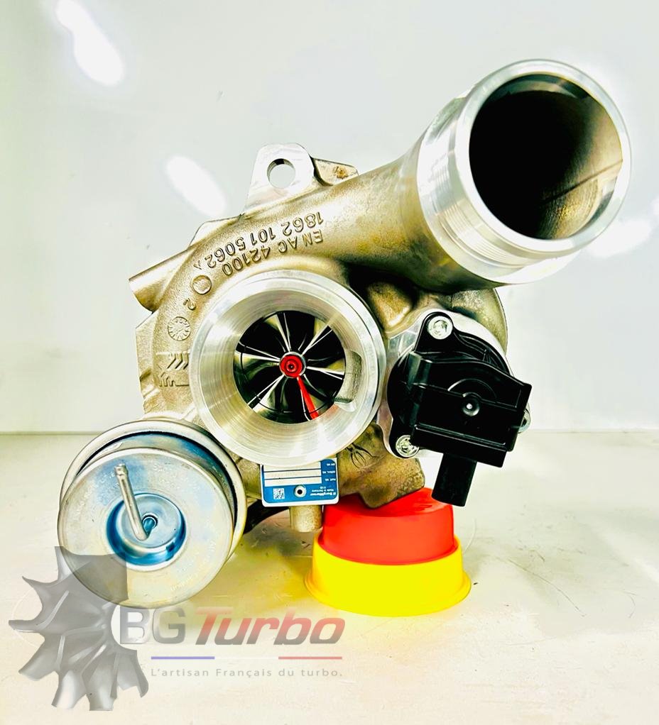 Turbo TURBO - HYBRIDE - &nbsp;NEUF OE PRÉPARÉ EN FRANCE &nbsp;- STAGE1 - 0 - 6+6 pales - MFS PERFORMANCE B350Diamètre admission - Ind : 47,7 mm / Exd : 62 mm / Angle : 30°

