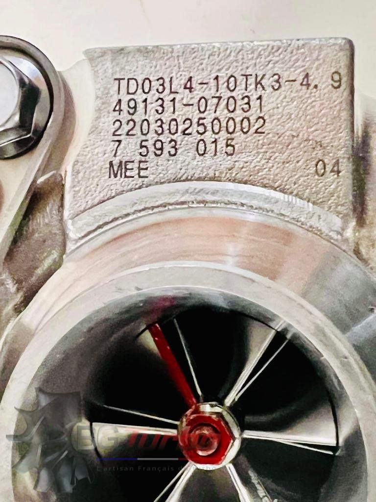 TURBO - HYBRIDE -  NEUF OE PRÉPARÉ EN FRANCE  - STAGE2 - TD03L4-10TK3-4.9 - 6+6 pales - MFS PERFORMANCE D208
Diamètre admission - Ind : 41 mm / Exd : 50,96 mm / Angle : 30°
