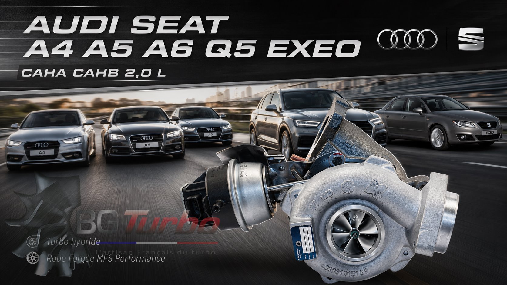 Turbo TURBO - HYBRIDE - &nbsp;NEUF OE PRÉPARÉ EN FRANCE &nbsp;- STAGE1 - K03 - 6+6 pales - MFS PERFORMANCE K3B4Diamètre admission - Ind : 36,96 mm / Exd : 46 mm / Angle : 14.8°

