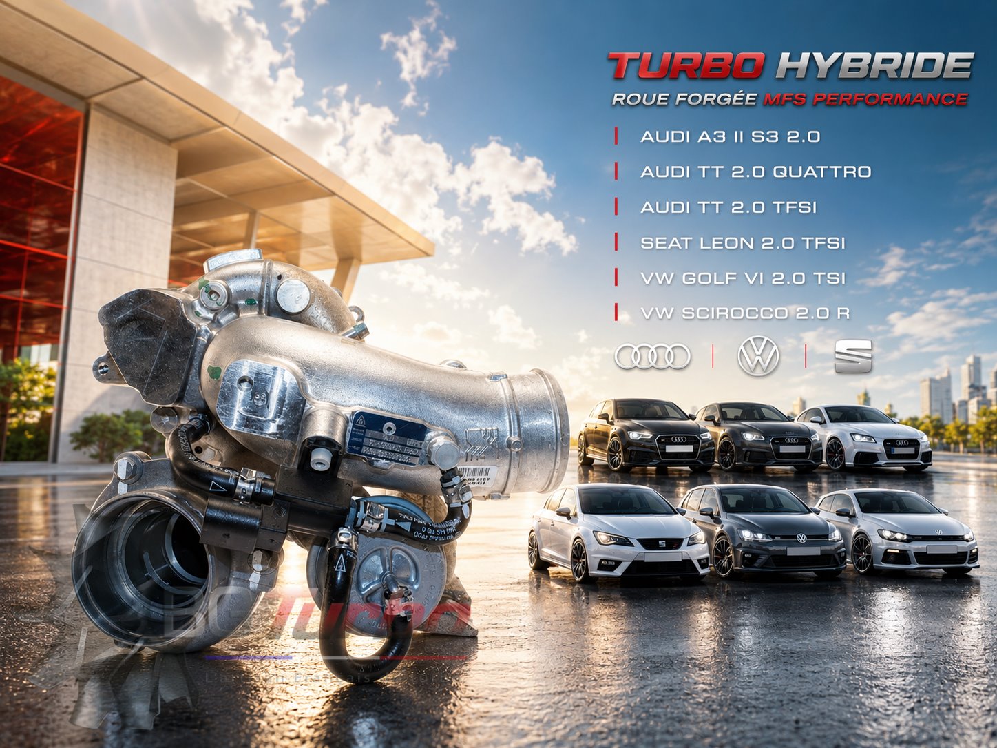 Turbo TURBO - HYBRIDE - &nbsp;NEUF OE PRÉPARÉ EN FRANCE &nbsp;- STAGE1 - 0 - 11+0 pales - MFS PERFORMANCE K453
Diamètre admission - Ind : 46,39 mm / Exd : 60 mm / Angle : 30°
