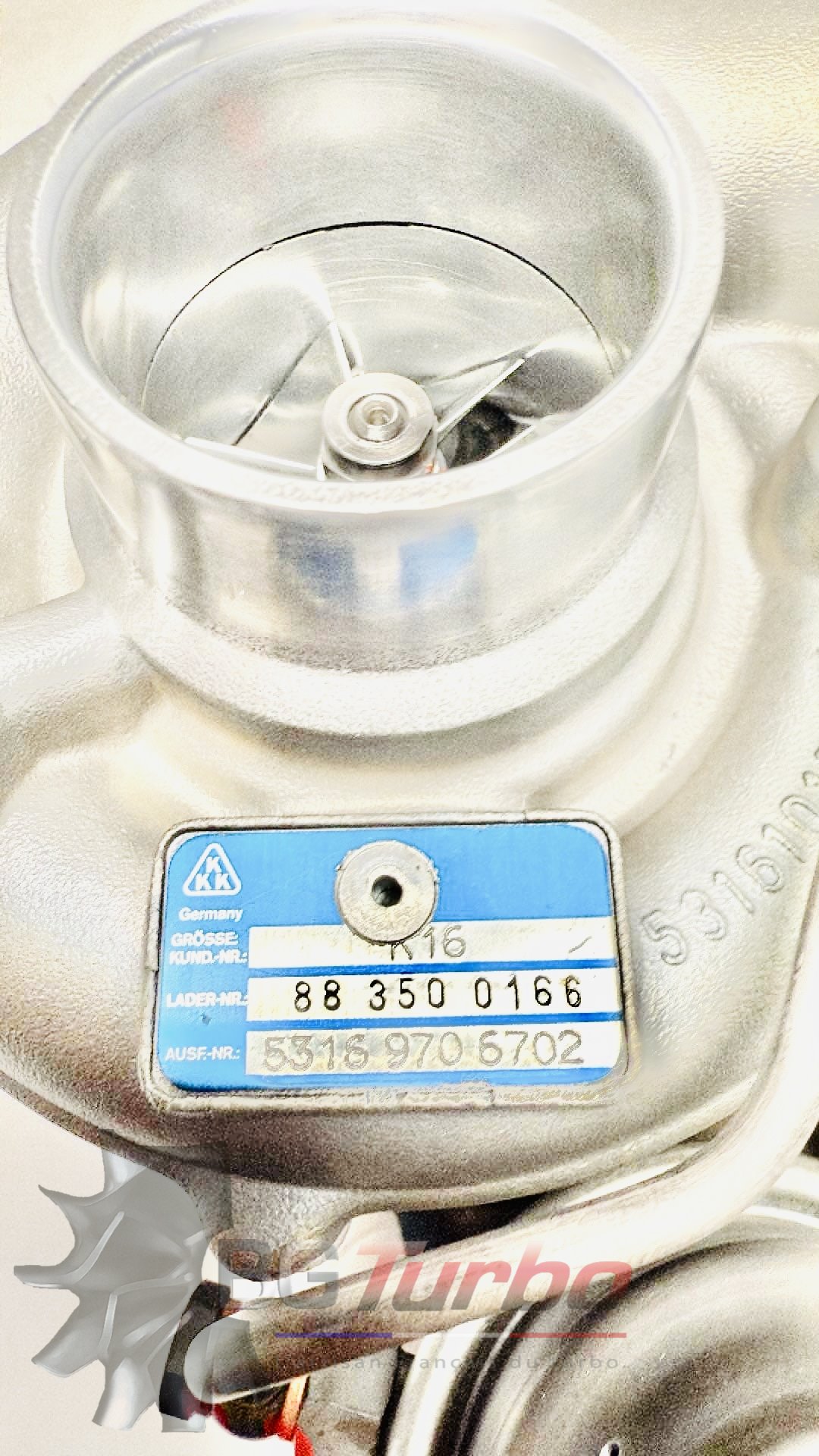 TURBO - HYBRIDE - E/S PRÉPARÉ EN FRANCE - STAGE1 - K16 - 6+6 pales - MFS PERFORMANCE 1605Diamètre admission - Ind : 36,83 mm / Exd : 54,9 mm / Angle : 30°
