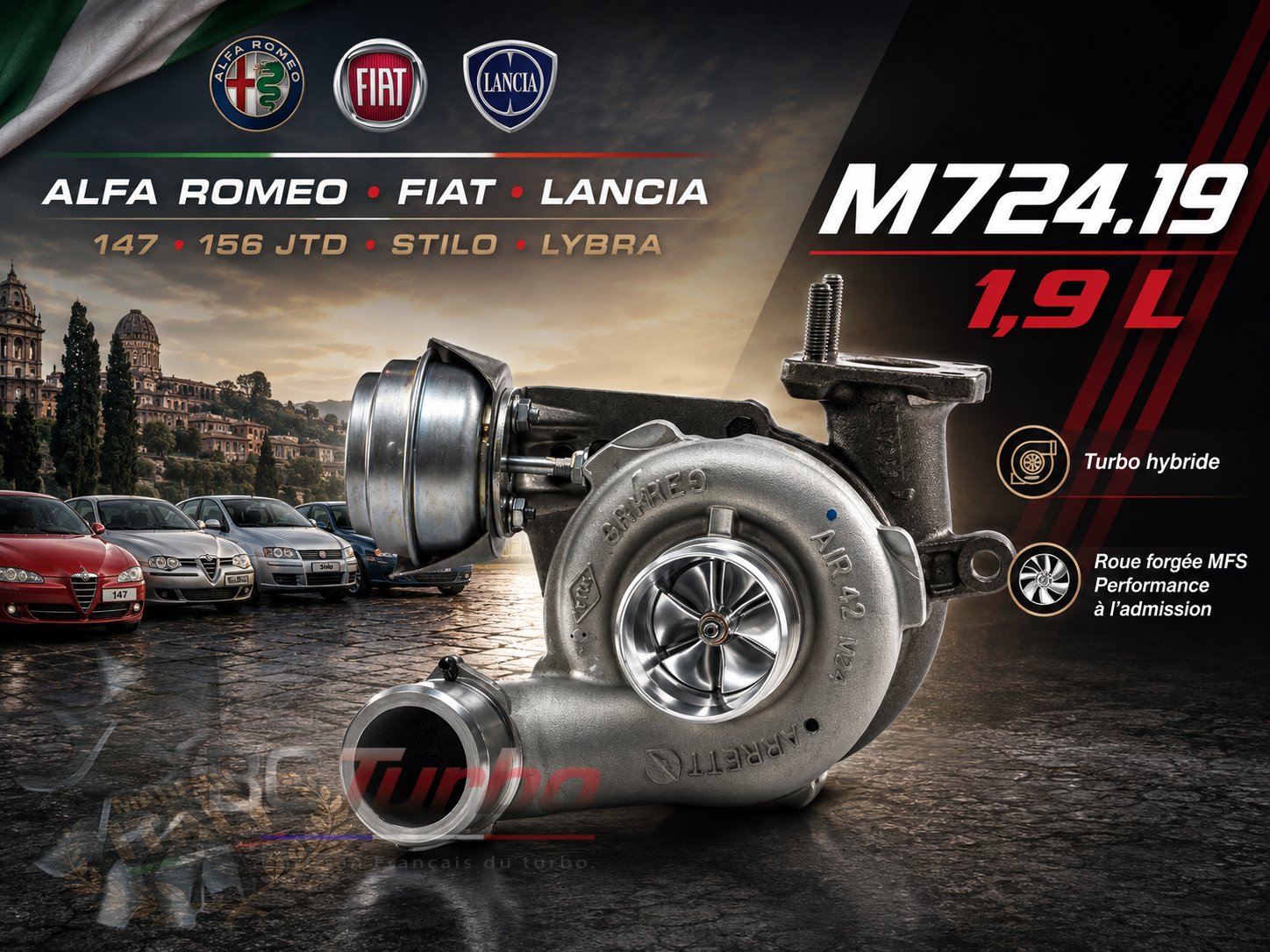 Turbo TURBO - HYBRIDE - &nbsp;NEUF OE PRÉPARÉ EN FRANCE &nbsp;- STAGE1 - GT1749V - 6+6 pales - MFS PERFORMANCE 1730
Diamètre admission - Ind : 36,39 mm / Exd : 49 mm / Angle : 30°
