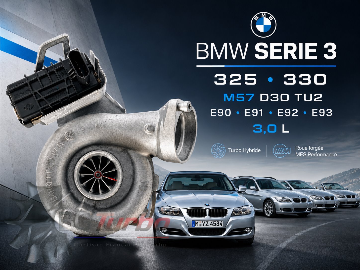 TURBO - HYBRIDE - &nbsp;E/S PRÉPARÉ EN FRANCE &nbsp;- STAGE2 - GT2260VK - 6+6 pales - MFS PERFORMANCE 25D5
Diamètre admission - Ind : 47,5 mm / Exd : 60,01 mm / Angle : 30°
