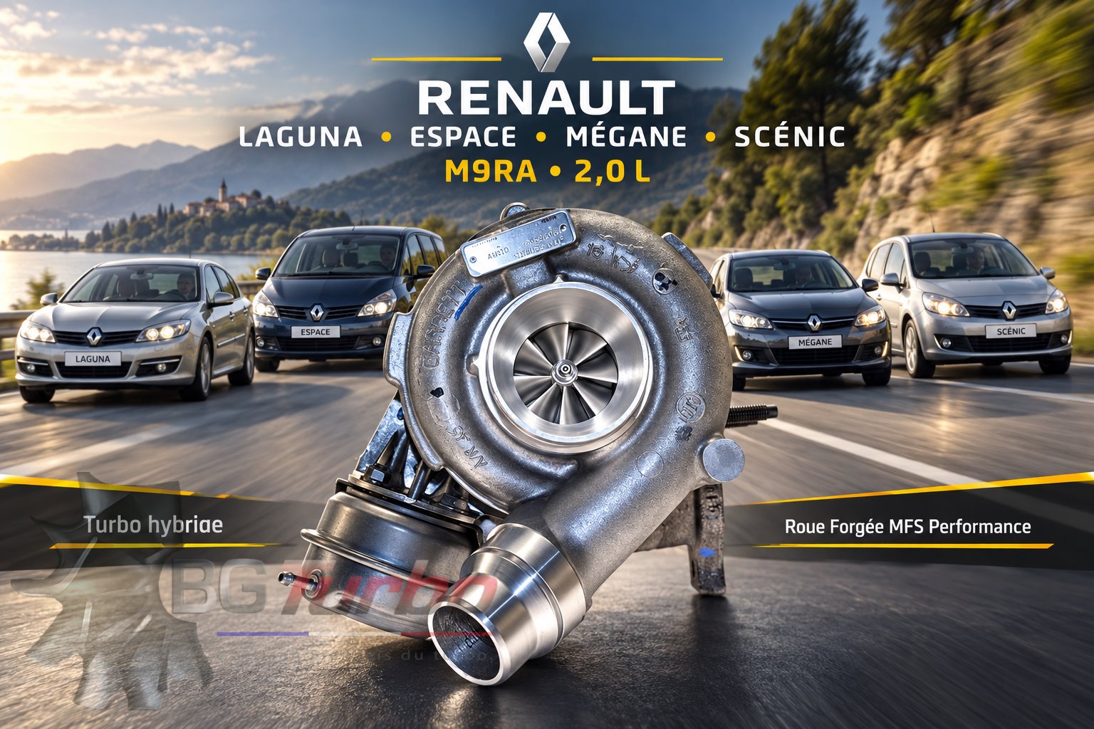 Turbo TURBO - HYBRIDE - &nbsp;NEUF OE PRÉPARÉ EN FRANCE &nbsp;- STAGE1 - 0 - 7+7 pales - MFS PERFORMANCE 1719Diamètre admission - Ind : 36,3 mm / Exd : 49 mm / Angle : 30°
