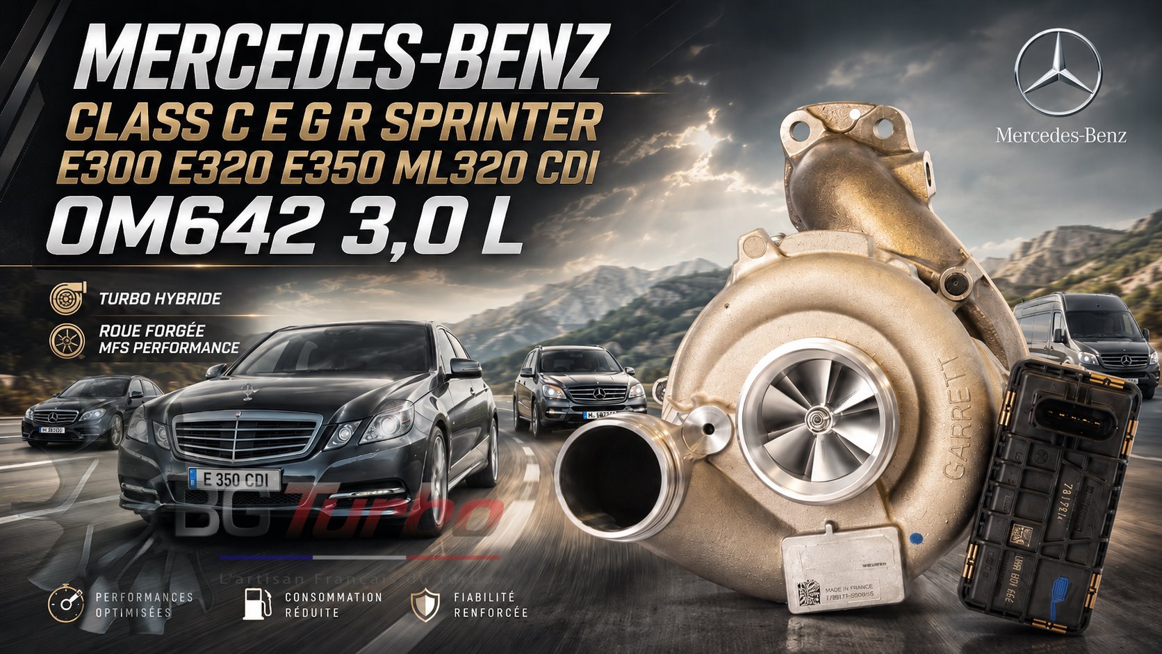 Turbo TURBO - HYBRIDE - &nbsp;NEUF OE PRÉPARÉ EN FRANCE &nbsp;- STAGE1 - 0 - 6+6 pales - MFS PERFORMANCE 2224Diamètre admission - Ind : 43,36 mm / Exd : 56,03 mm / Angle : 30°
