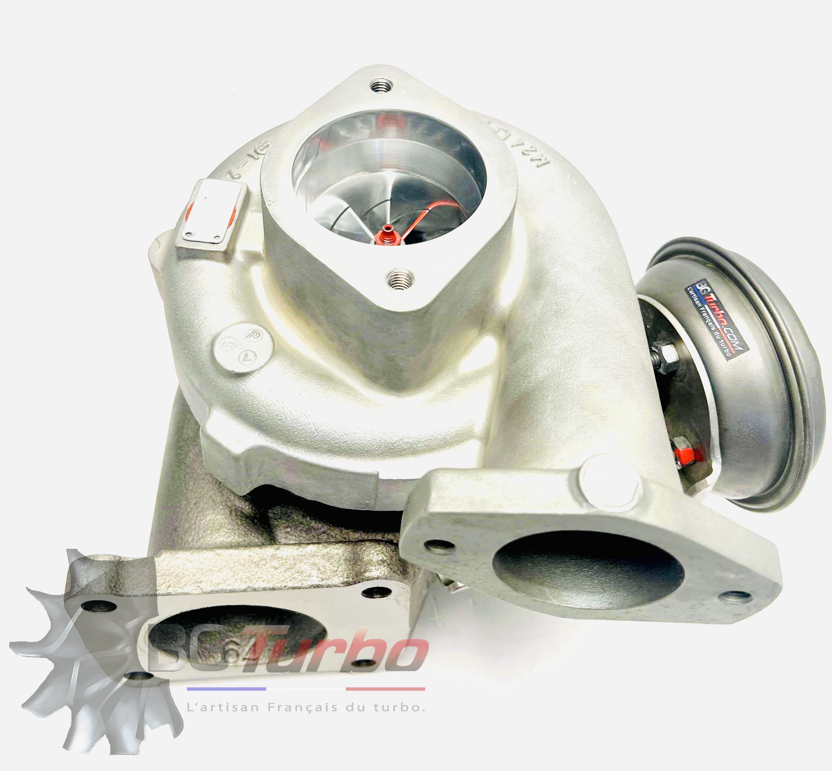 TURBO - HYBRIDE - E/S PRÉPARÉ EN FRANCE - STAGE1 - GT2359V - 6+6 pales - MFS PERFORMANCE 2553Diamètre admission - Ind : 44,47 mm / Exd : 59,48 mm / Angle : 0°
