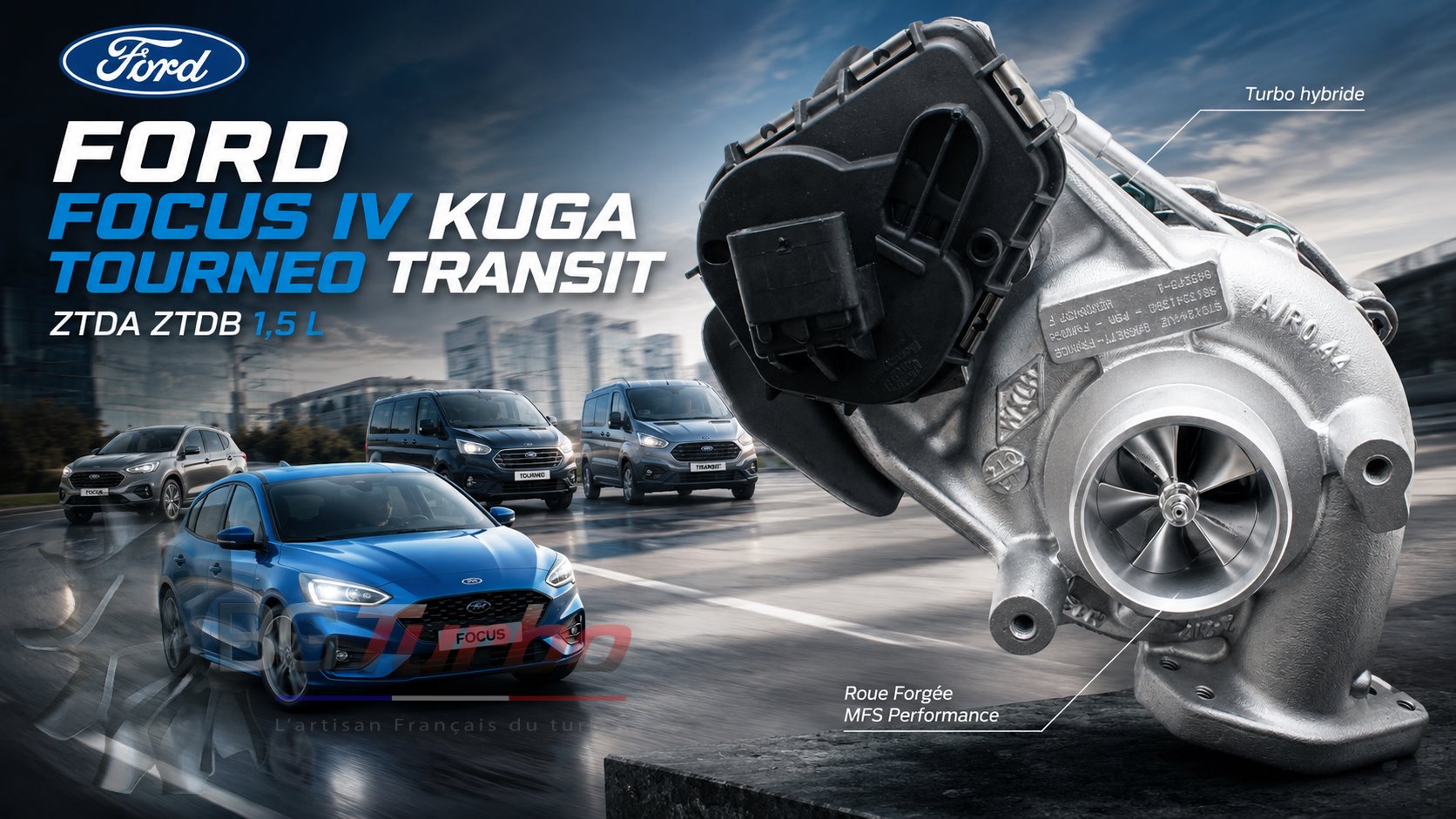 Turbo TURBO - HYBRIDE - NEUF OE PRÉPARÉ EN FRANCE - STAGE2 - GTD1244VZ - 7+7 pales - MFS PERFORMANCE G2K3
Diamètre admission - Ind : 33 mm / Exd : 46 mm / Angle : 29.5°
