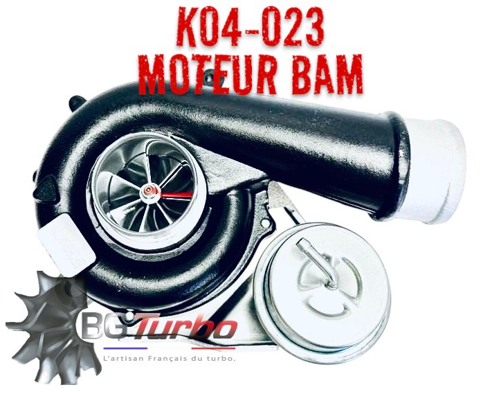 Turbo TURBO - HYBRIDE -  NEUF ADAPTABLE PRÉPARÉ EN FRANCE  - STAGE1 - K04 - 4+4 pales - MFS PERFORMANCE K441
Diamètre admission - Ind : 41,94 mm / Exd : 56,08 mm / Angle : 30° CODE MOTEUR BAM
